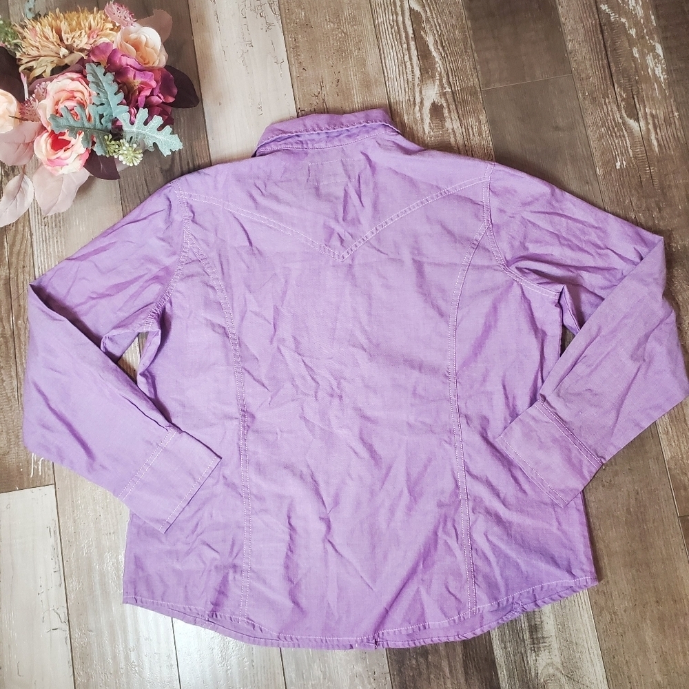 C.E.‎ Schmidt Workwear Purple Snap Button Collare… - image 8